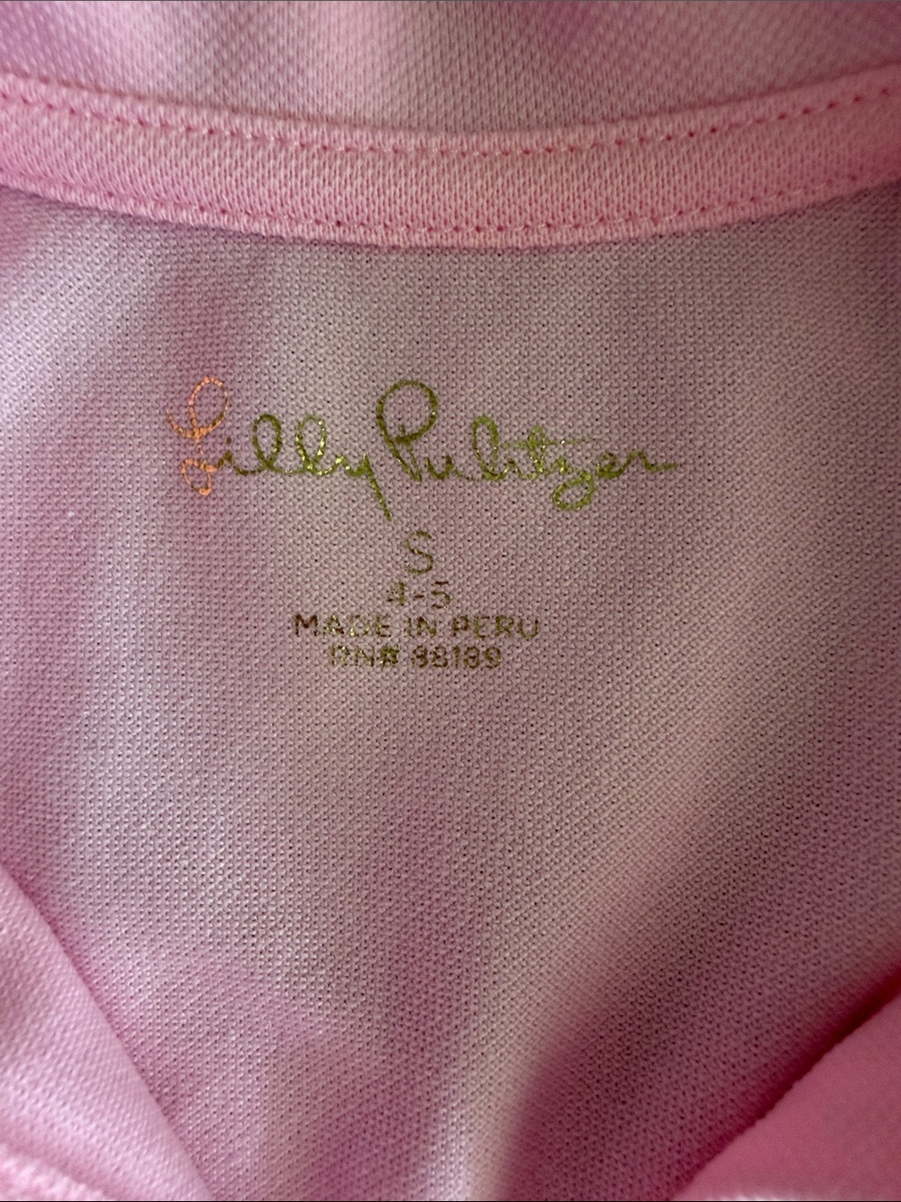 Lilly Pulitzer Light Pink Girls' polo style shirt